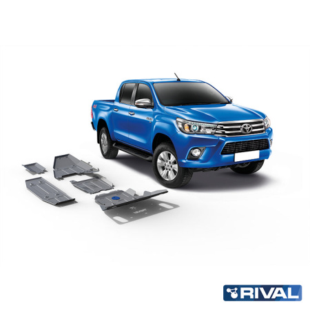 Juego de protecciones (Radiador, Motor, Caja de cambios, Caja de transferencia, Depósito de AdBlue, Sonda lambda, Depósito de combustible) Toyota Hilux 2015-2020; 2018-2020; 2,4 l. / diesel; 2,8 l. / diesel